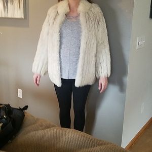 Vintage Norway natural blue fox fur jacket